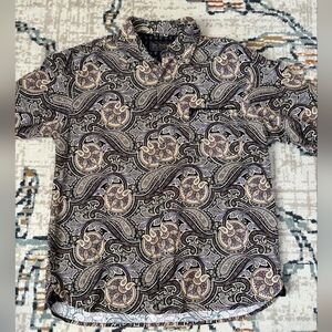 Long Sleeve Men's Nat Nast Luxury Originals 100% Cotton Print Multi Color Shirt